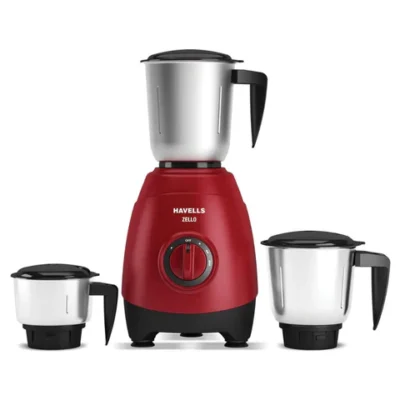 Havells Zello (3 Jar) Mixer Grinder (red),750 Watt