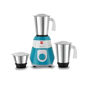 Cello Kitchenette Collection Vera Mixer Grinder with 3 Jars | 500 Watts | 3X Speed Control | Set of 3 | Blue