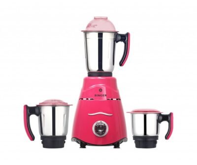Singer VELOCITY 750 W Mixer Grinder (3 Jars, Pinkish Red)