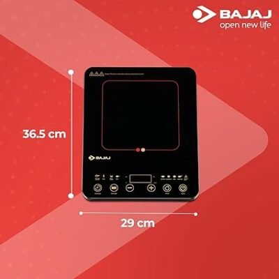Bajaj ABS Majesty Slim 2100-Watt Induction Cooktop | 8 Auto Cook Indian Menu | Feather Touch Controls | Pre-set Timer | 1 Yr Warranty 【Black】