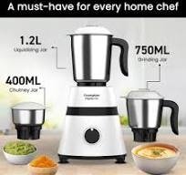 Crompton Nigella Classic 500 W Mixer Grinder (ACGM-NIGELLA-CLX | 3 Jars | Black and White