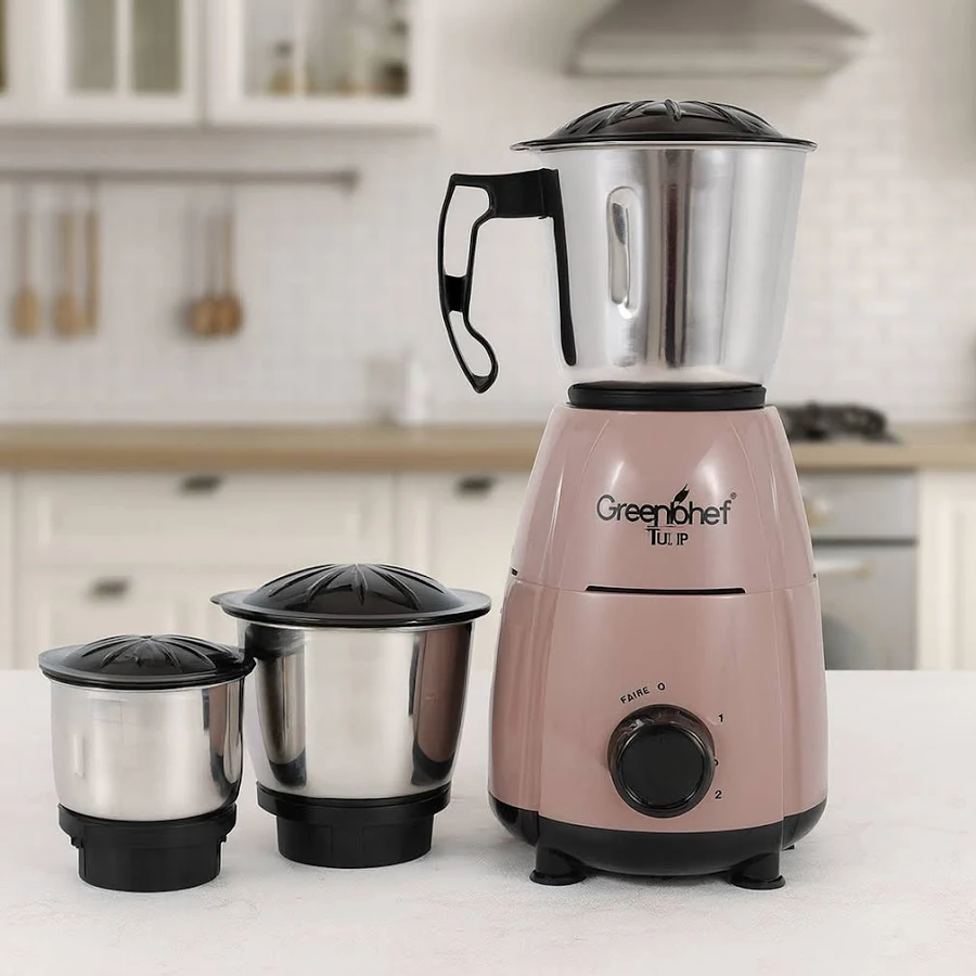 Greenchef Tulip Mixer Grinder 600Watt (3 Jars, Brown) - Image 2