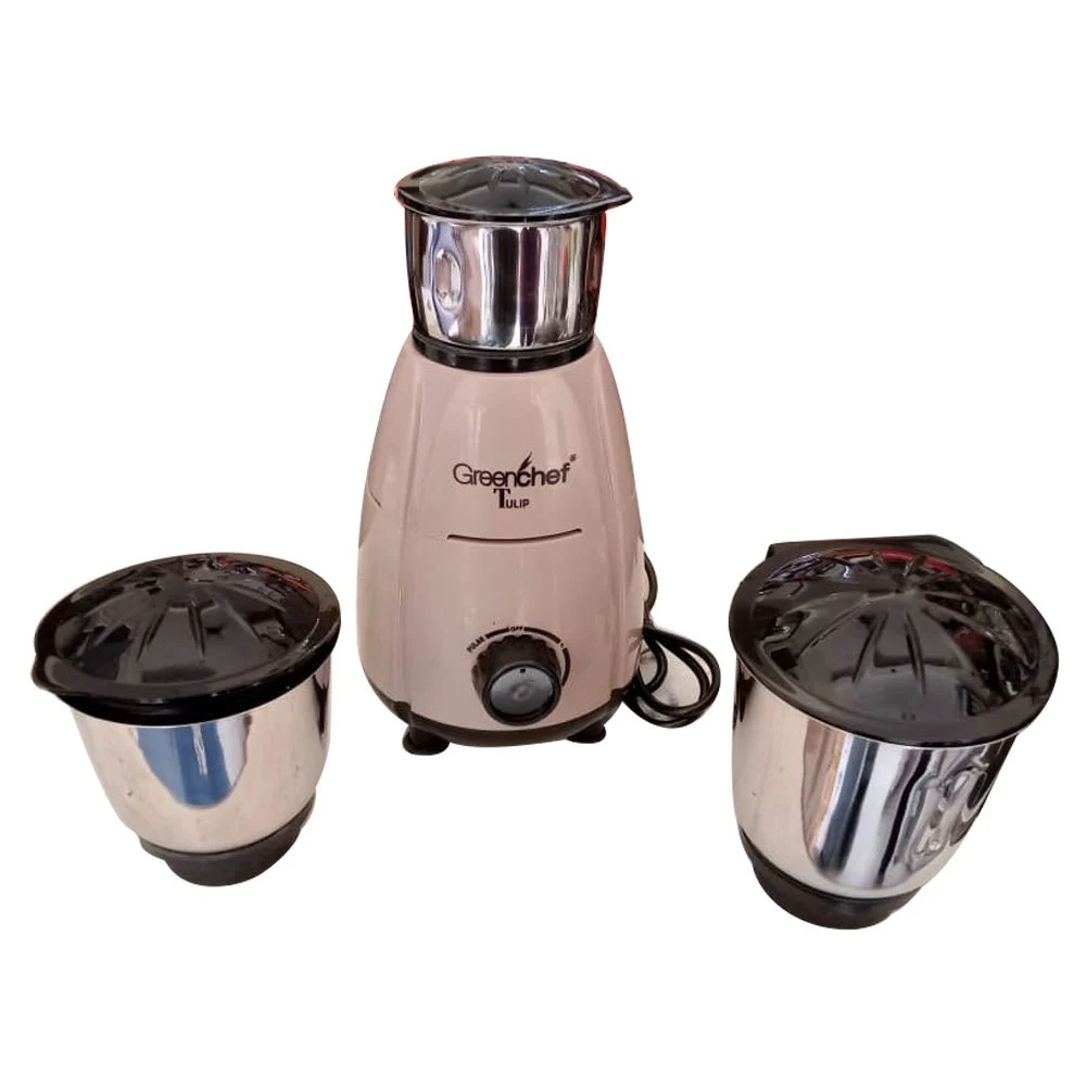 Greenchef Tulip Mixer Grinder 600Watt (3 Jars, Brown)